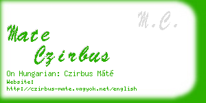 mate czirbus business card